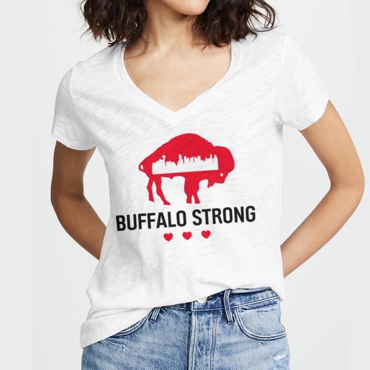 Buffalo Strong Pray For Buffalo Buffalo Strong Women's Jersey Short Sleeve Deep V-Neck Tshirt