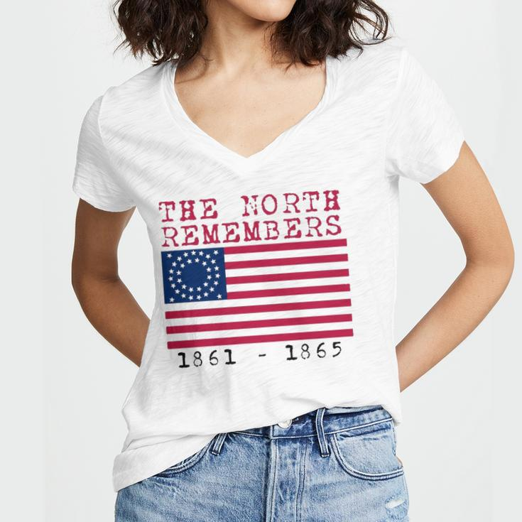 Civil War Union Remembers Union Army Pride Women's Jersey Short Sleeve Deep V-Neck Tshirt
