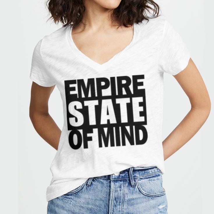 Empire State Of Mind Women's Jersey Short Sleeve Deep V-Neck Tshirt