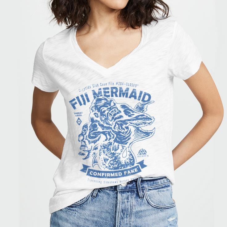 Fiji Mermaid - Cryptids Club Case File 204 193 Trending Shirt Women's Jersey Short Sleeve Deep V-Neck Tshirt