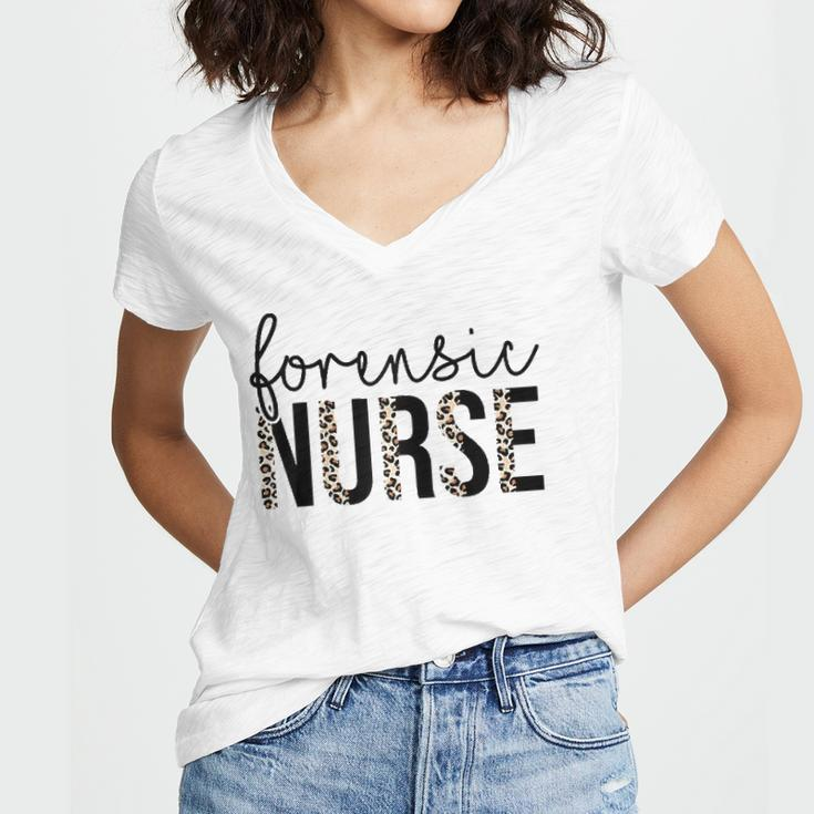 Forensic Nurse Life Nursing School Nurse Squad Gifts Raglan Baseball Tee Women's Jersey Short Sleeve Deep V-Neck Tshirt