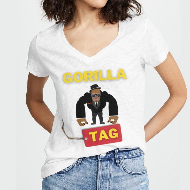 Gorilla Tag Pfp Maker Gorilla Tag Classic Women's Jersey Short Sleeve Deep V-Neck Tshirt