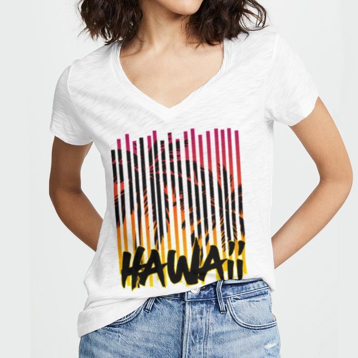 Hawaii V2 Women's Jersey Short Sleeve Deep V-Neck Tshirt