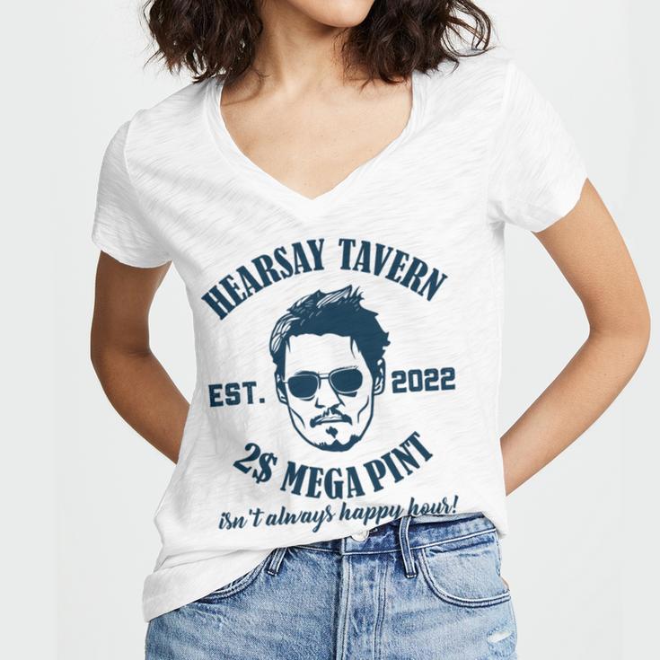 Hearsay Tavern Est 2022 Mega Pint Isnt Always Happy Hour Women's Jersey Short Sleeve Deep V-Neck Tshirt