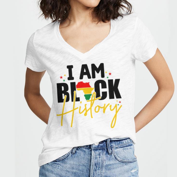 I Am Black History V2 Women's Jersey Short Sleeve Deep V-Neck Tshirt