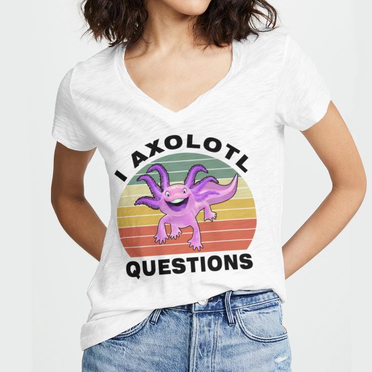 I Axlotl Questions Cute Axlotl V2 Women's Jersey Short Sleeve Deep V-Neck Tshirt