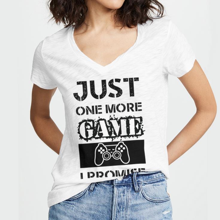 Just One More Game I Promise Women's Jersey Short Sleeve Deep V-Neck Tshirt