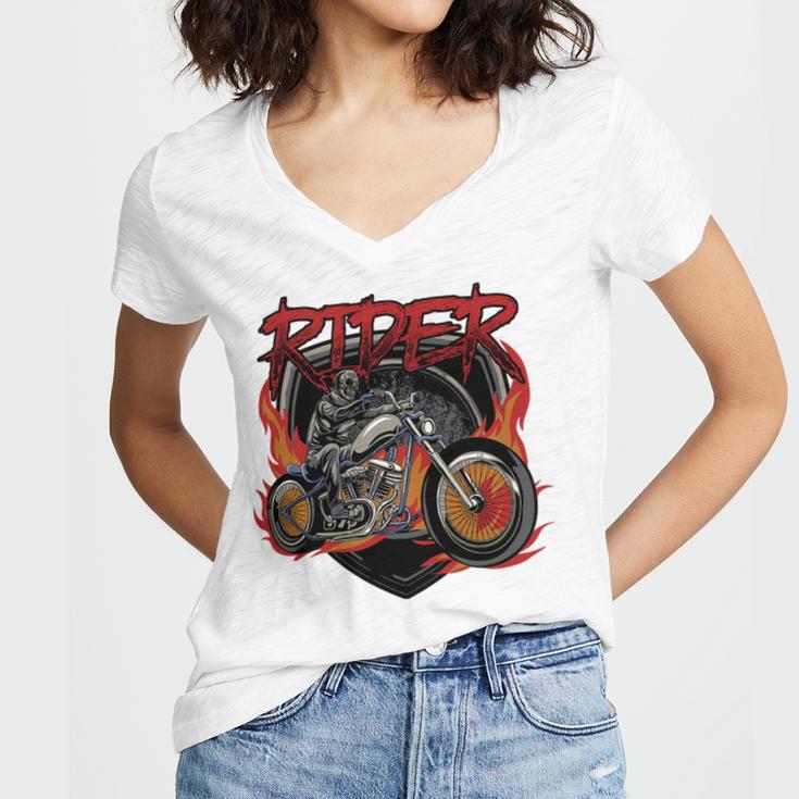 Motorcycle Halloween Costume Motorbike 497 Shirt Women's Jersey Short Sleeve Deep V-Neck Tshirt