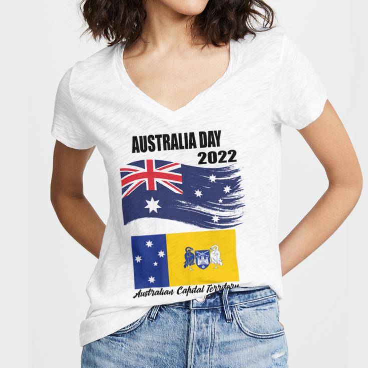 New Australia Day 2022 V2 Women's Jersey Short Sleeve Deep V-Neck Tshirt