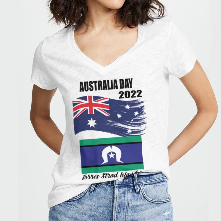 New Australia Day 2022 Women's Jersey Short Sleeve Deep V-Neck Tshirt