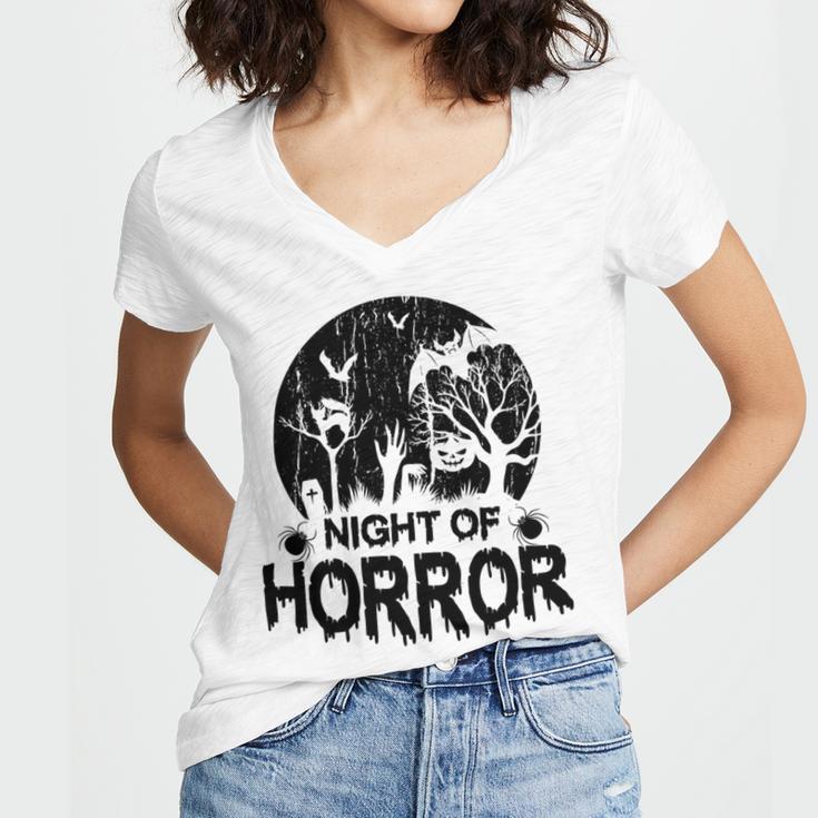 Night Of Horror 146 Shirt Women's Jersey Short Sleeve Deep V-Neck Tshirt