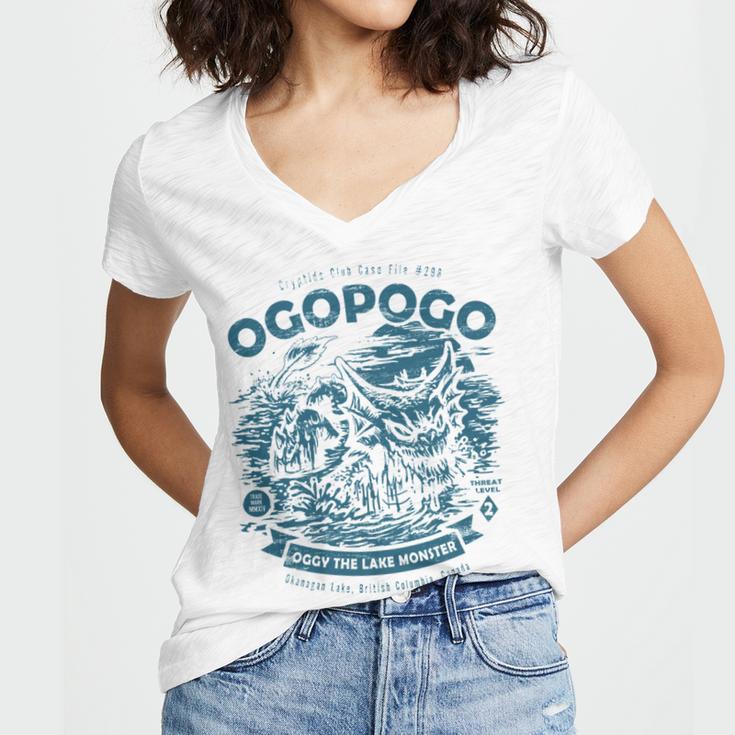 Ogopogo - Cryptids Club Case File 298 191 Trending Shirt Women's Jersey Short Sleeve Deep V-Neck Tshirt