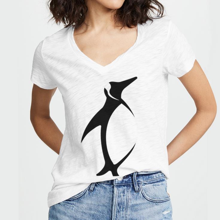 Penguin Icon Women's Jersey Short Sleeve Deep V-Neck Tshirt