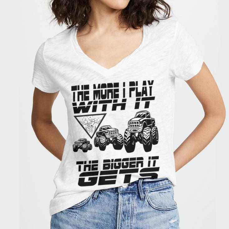 The More I Play With It The Bigger It Gets Play Big Women's Jersey Short Sleeve Deep V-Neck Tshirt