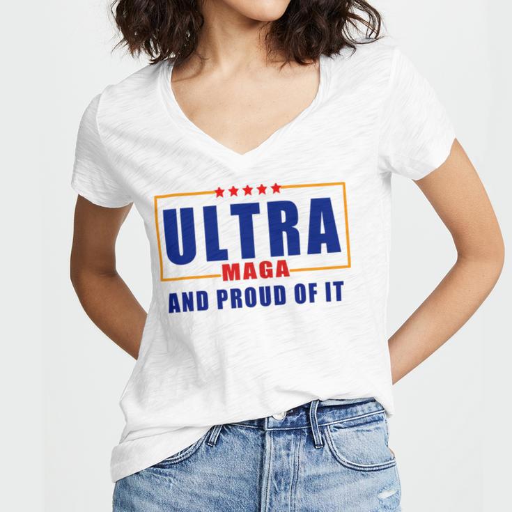 Ultra Maga And Proud Of It V11 Women's Jersey Short Sleeve Deep V-Neck Tshirt