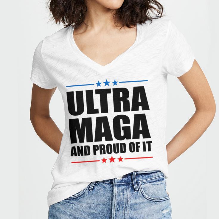 Ultra Maga And Proud Of It V25 Women's Jersey Short Sleeve Deep V-Neck Tshirt