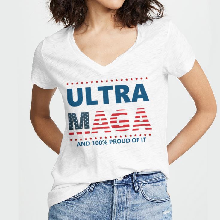 Ultra Maga And Proud Of It V5 Women's Jersey Short Sleeve Deep V-Neck Tshirt