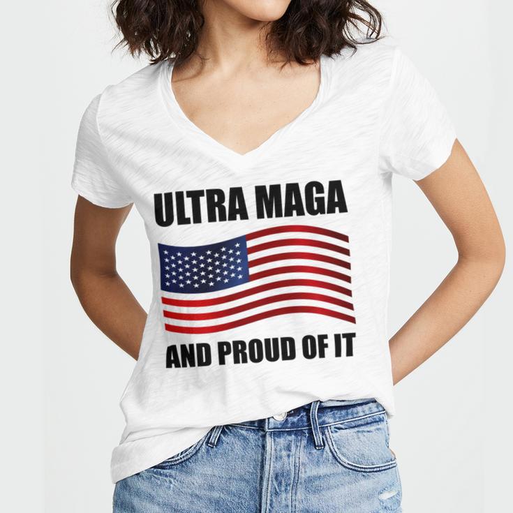 Ultra Maga And Proud Of It V7 Women's Jersey Short Sleeve Deep V-Neck Tshirt