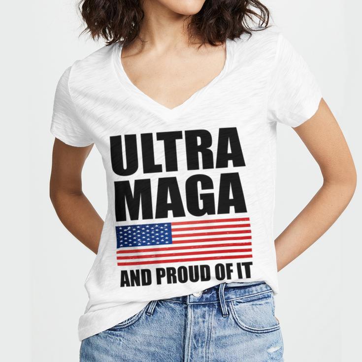 Ultra Maga And Proud Of It V9 Women's Jersey Short Sleeve Deep V-Neck Tshirt