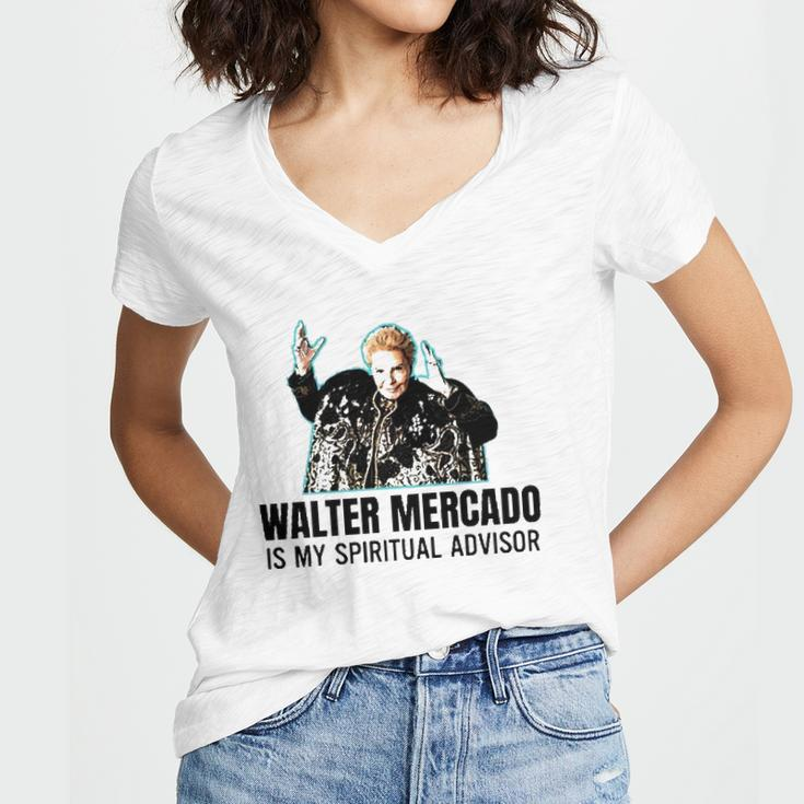 Walter Mercado Is My Spiritual Advisor Women's Jersey Short Sleeve Deep V-Neck Tshirt