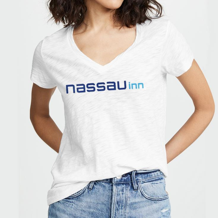 Womens Meet Me At The Nassau Inn Wildwood Crest New Jersey Women's Jersey Short Sleeve Deep V-Neck Tshirt
