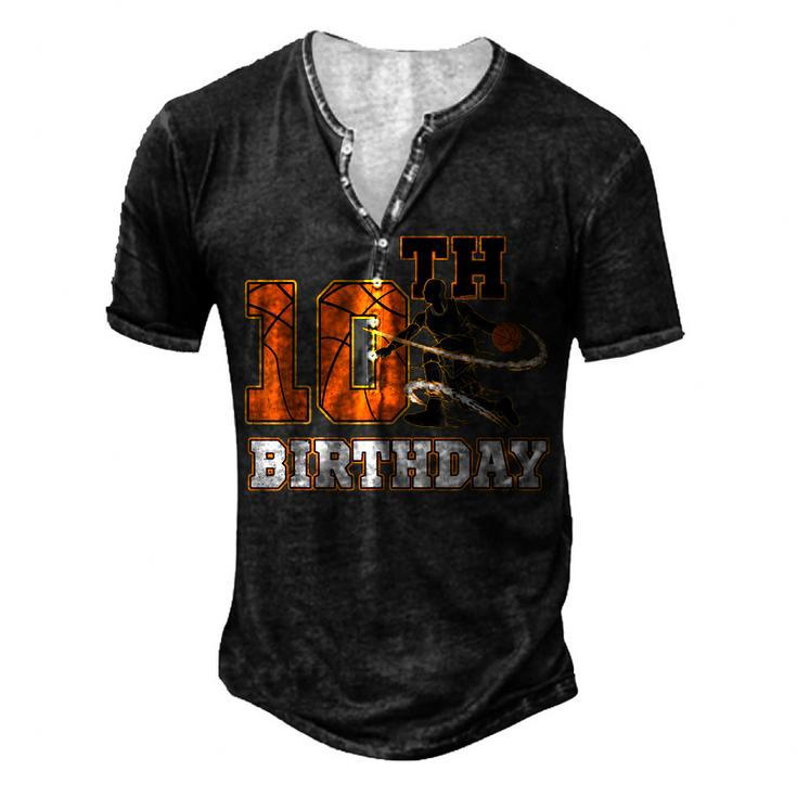 10Th Birthday Basketball Kids Boys Men Sport Lovers Men's Henley T-Shirt