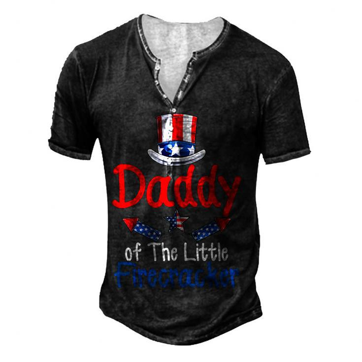 4Th Of July Daddy Of The Little Firecracker V2 Men's Henley T-Shirt