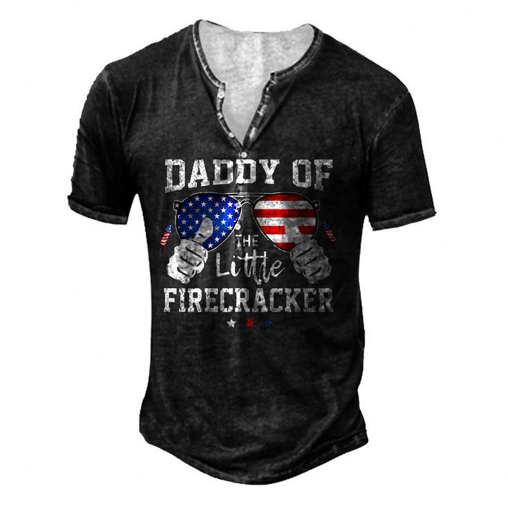 4Th Of July Fireworks Daddy Of The Little Firecracker Men's Henley T-Shirt