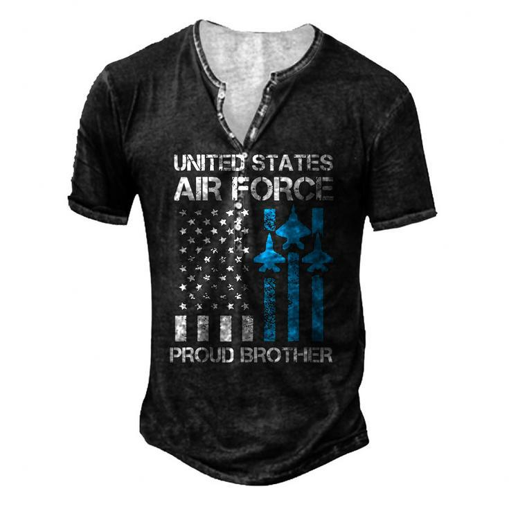 Air Force Us Veteran Proud Air Force Brother 4Th Of July Men's Henley T-Shirt