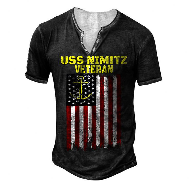 Aircraft Carrier Uss Nimitz Cvn-68 Veterans Day Father Day T-Shirt Men's Henley Button-Down 3D Print T-shirt