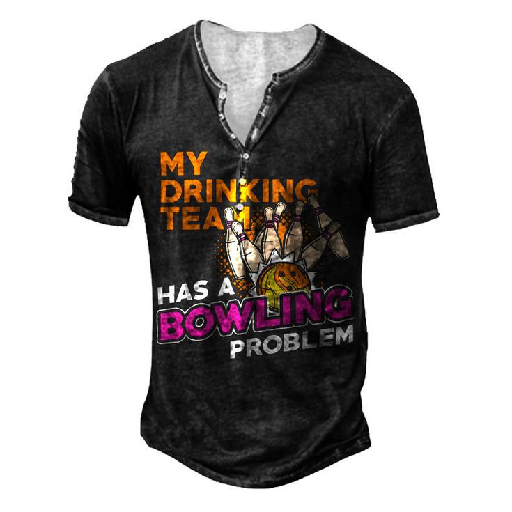 Alcohol 611 Bowler Bowling Bowler Men's Henley T-Shirt