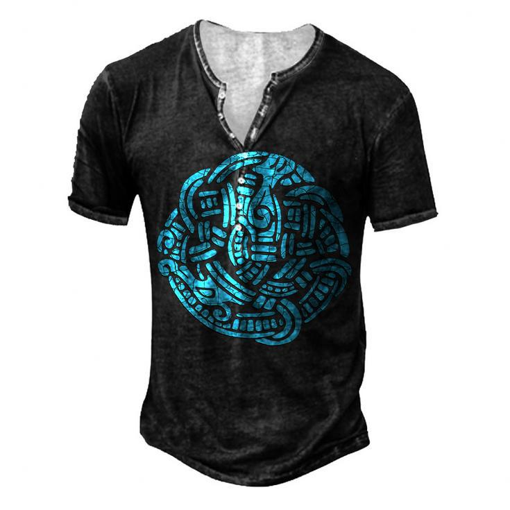 Ancient Viking Serpent Amulet For Nordic Lore Lovers V2 Men's Henley T-Shirt