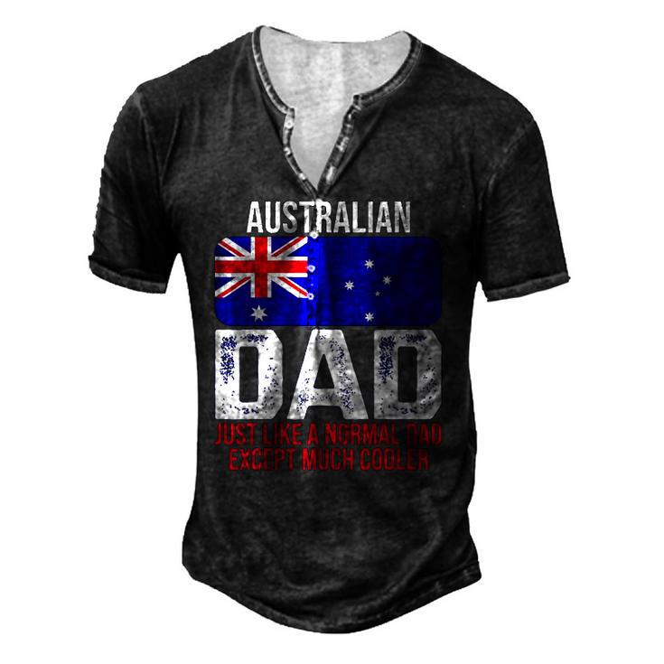 Mens Australian Dad Australia Flag For Fathers Day Men's Henley T-Shirt