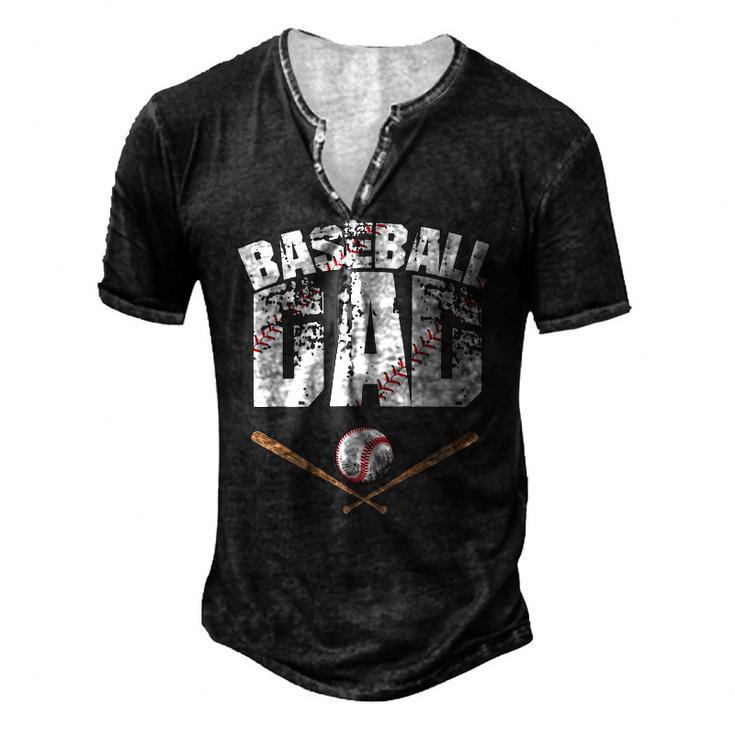 Baseball Dad Baseball Lover For Father Men's Henley T-Shirt