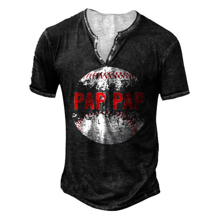 Baseball Softball Lover Ball Pap Pap Fathers Day Dad Papa Men's Henley T-Shirt