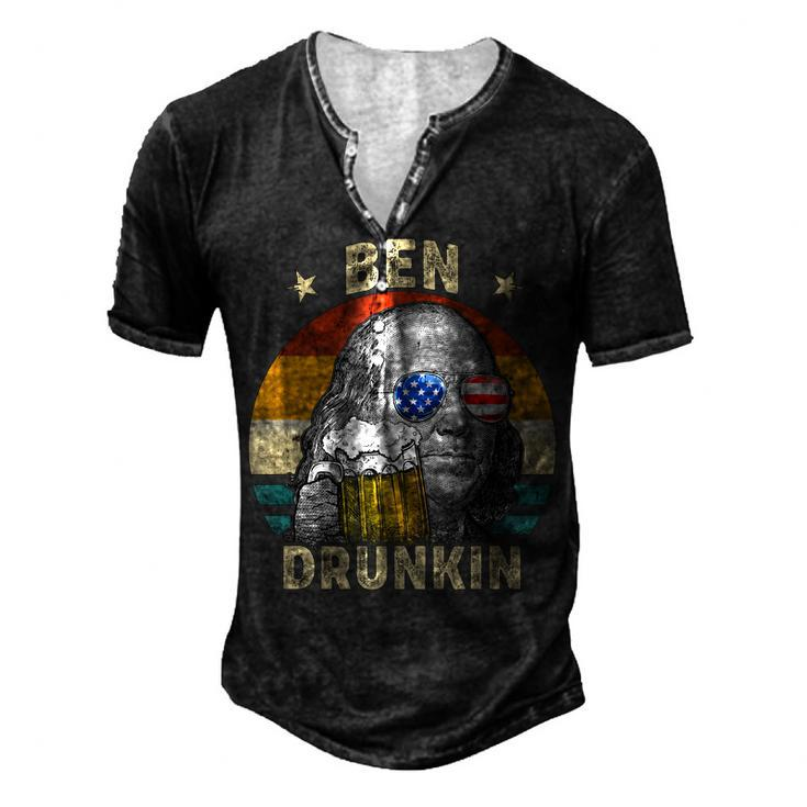 Ben Drankin Drunking 4Th Of July Beer Men Woman V2 Men's Henley T-Shirt