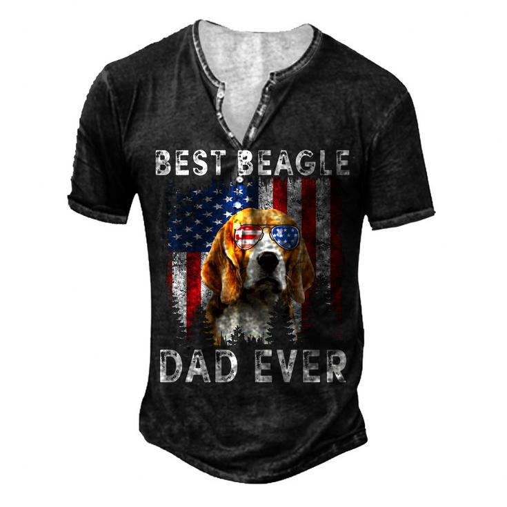 Best Boxer Dad Ever American Flag Fathers Day 4Th Of July Men's Henley T-Shirt