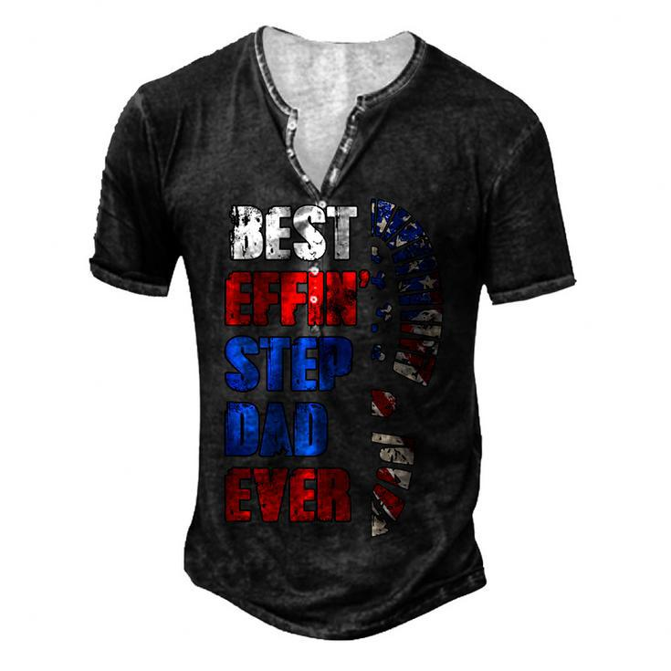 Best Effin’ Step Dad 4Th Of July Ever Shoes Trace Flag Men's Henley T-Shirt