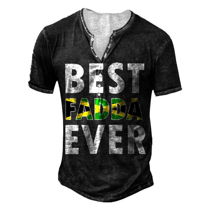 Best Fadda Ever Funny Jamaican Dad Fathers Day Souvenir Men's Henley Button-Down 3D Print T-shirt