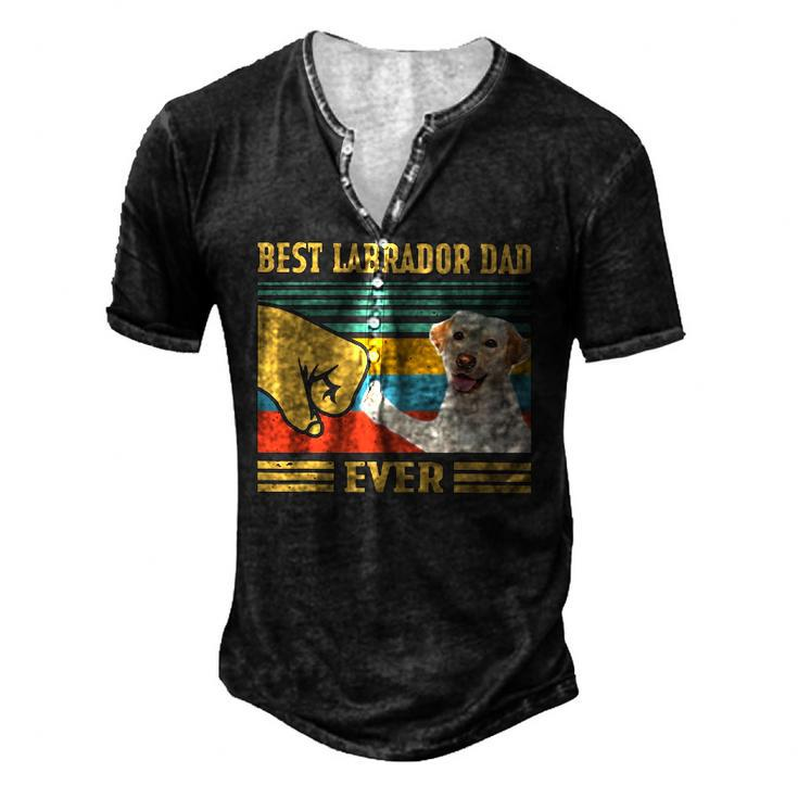 Best Labrador Dad Ever Vintage Fathers Day Christmas Men's Henley T-Shirt