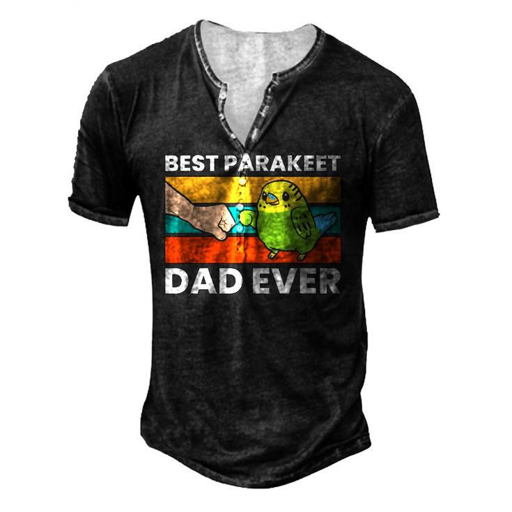 Best Parakeet Dad Ever Vintage Retro Men's Henley T-Shirt