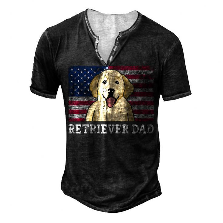 Best Retriever Dad Ever American Flag 4Th Of July Patriotic Men's Henley T-Shirt