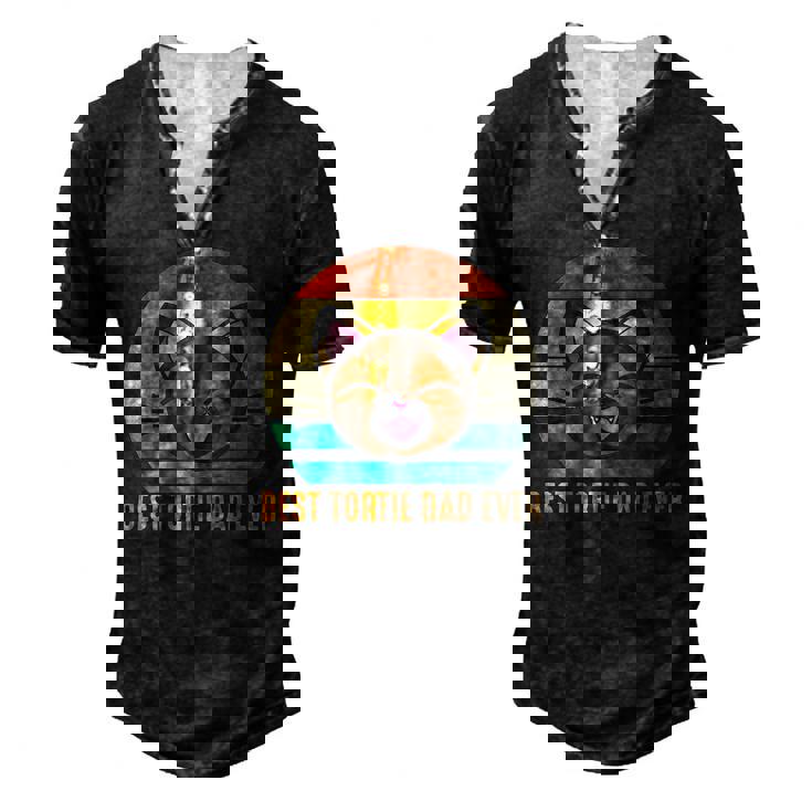 Best Tortie Dad Ever Cute Tortoiseshell Cat Lover Men's Henley T-Shirt