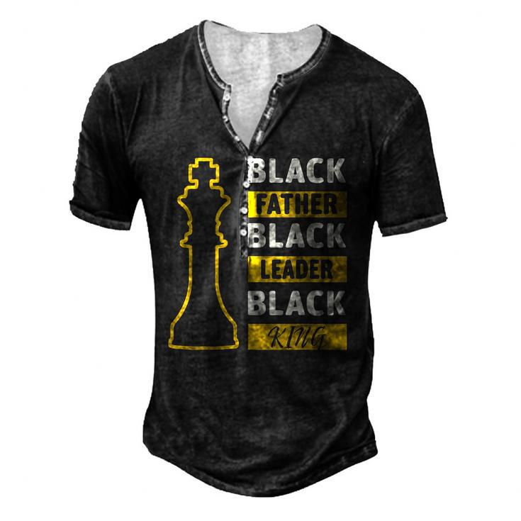 Black Father Black King Fathers Day Men's Henley T-Shirt