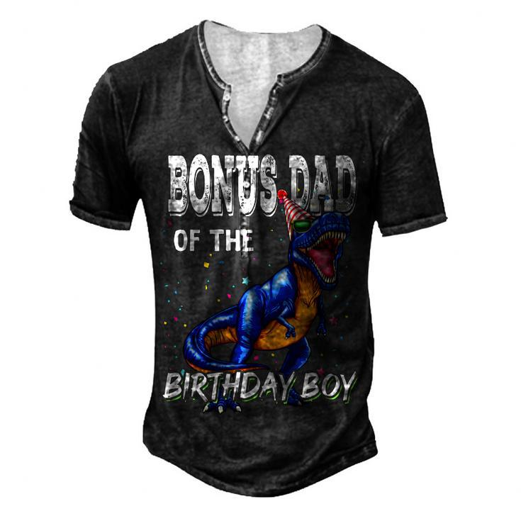 Mens Bonus Dad Of The Birthday Boy Matching Father Bonus Dad Men's Henley T-Shirt