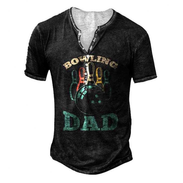 Bowling Dad Bowler Graphic For Fathers Day Men's Henley T-Shirt