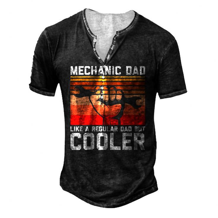 Car Graphic Car Mechanics Car Fathers Car Repair Dads Men's Henley T-Shirt