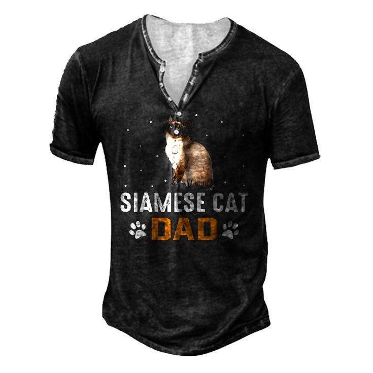 Cat Siamese Cat Dad Siamese Cat Men's Henley T-Shirt