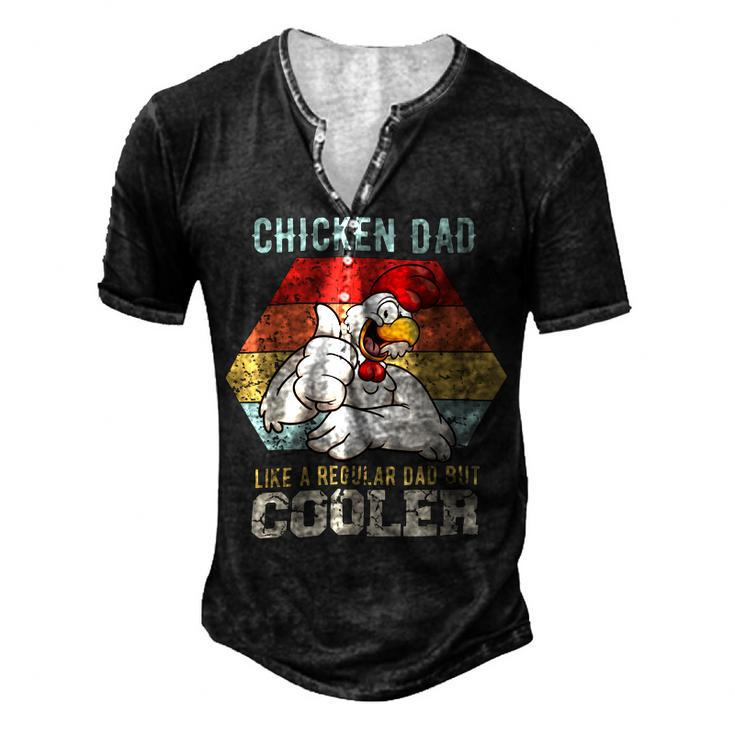 Chicken Chicken Chicken Dad Like A Regular Dad Farmer Poultry Father Day V3 Men's Henley Button-Down 3D Print T-shirt