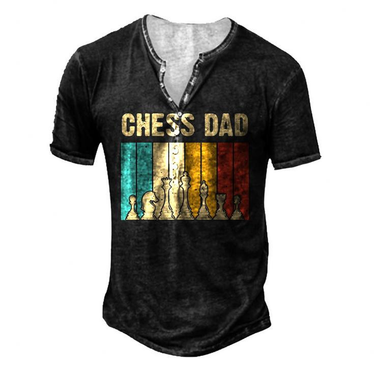 Cool Chess Lover Art For Dad Men Father Novelty Chess Player Men's Henley T-Shirt